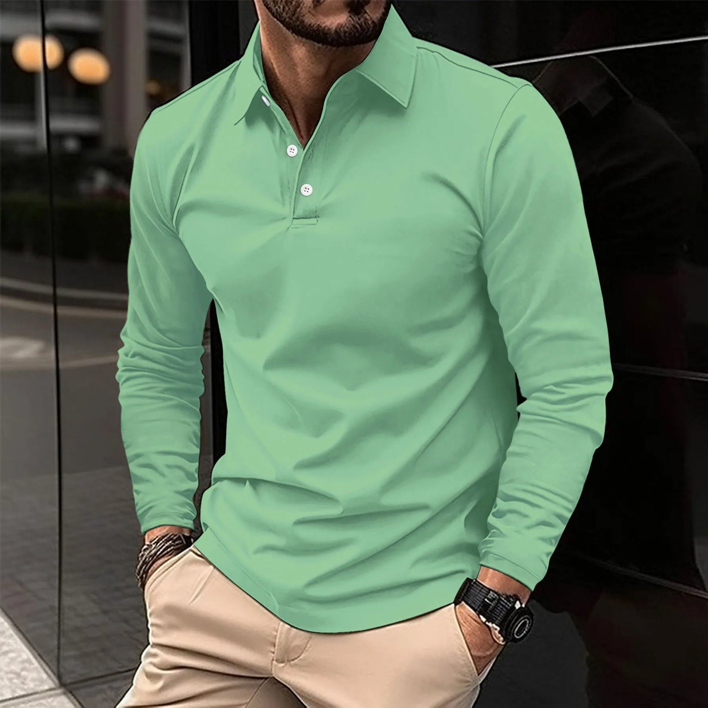 RALPH | Langermet, casual poloskjorte