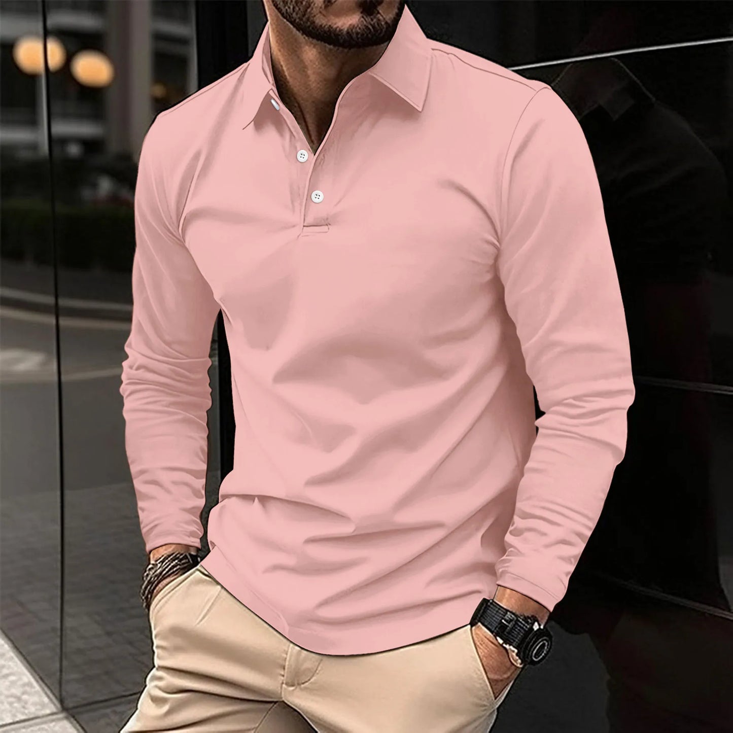 RALPH | Langermet, casual poloskjorte