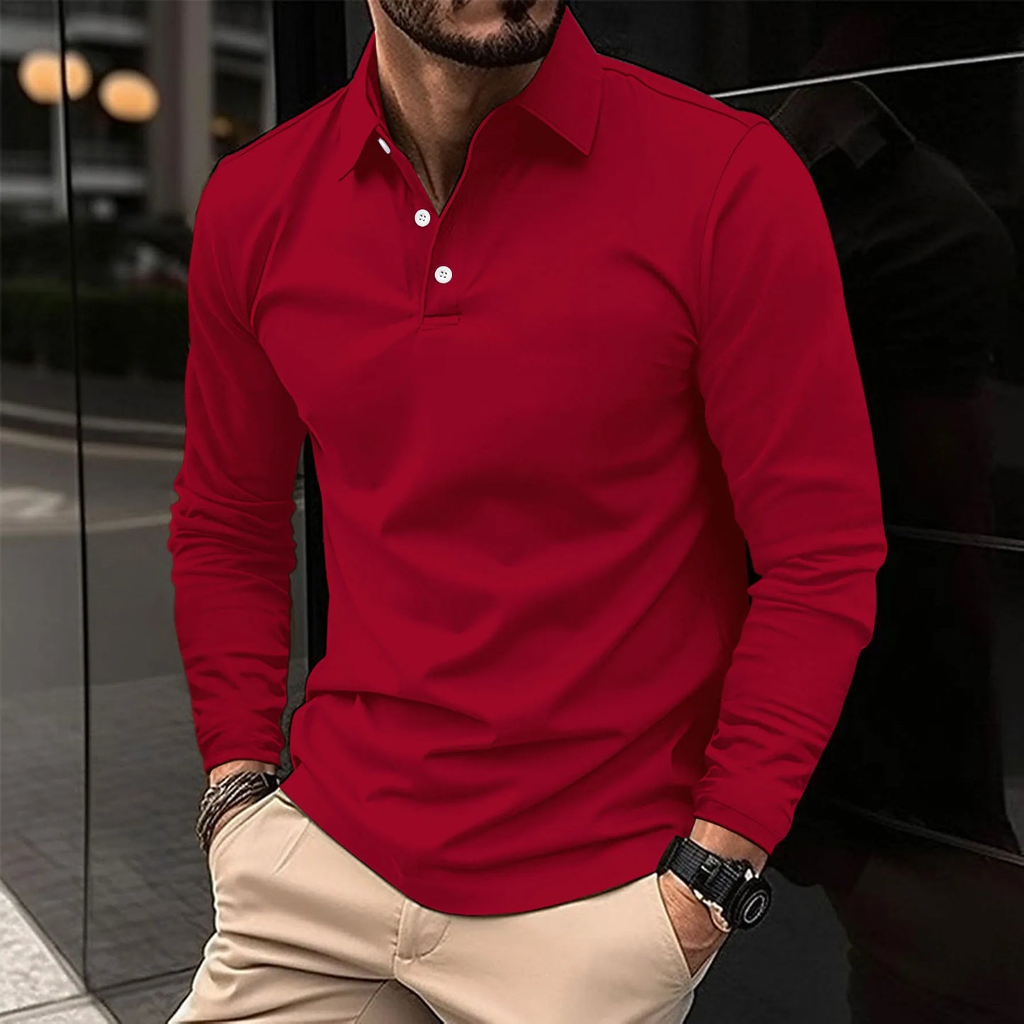 RALPH | Langermet, casual poloskjorte