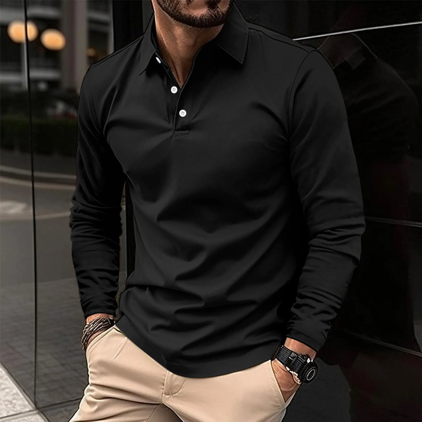 RALPH | Langermet, casual poloskjorte