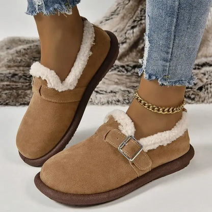 Evelyn | Plysj sko med rund tå og trendy slip-on