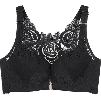 Florence | Trådløs bh med rosebroderi på forsiden