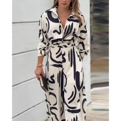 Nea | Trykt jumpsuit med vridd midje