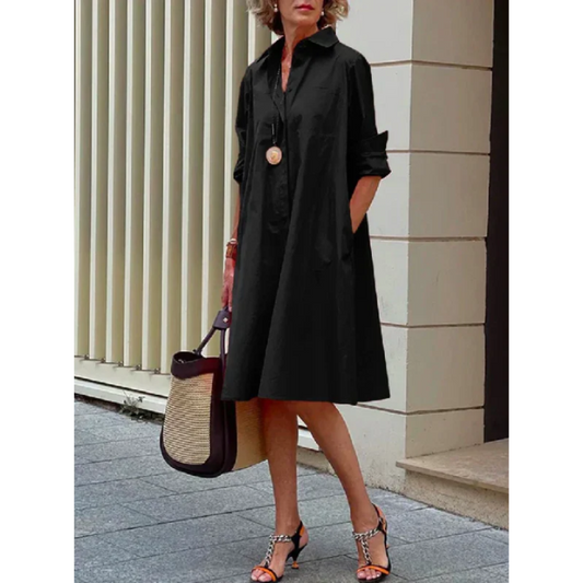 Stella | Elegant kjole med 3/4-erm og knapper