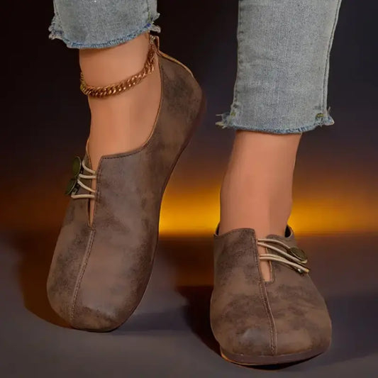 Valentina | Elegante ergonomiske flate sko med rund tå og myk såle